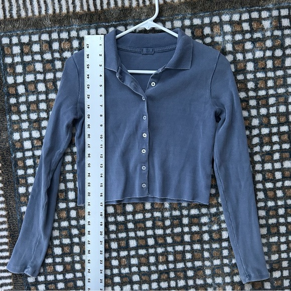 J. Galt Ribbed Blue Cardigan - Picture 3 of 4